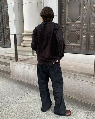 Flared selvedge denim pants