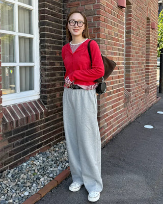 Simple elastic waist sweatpants