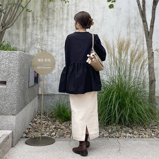 Cotton peplum blouse