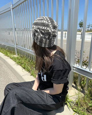 Patterned Stripe Beanie