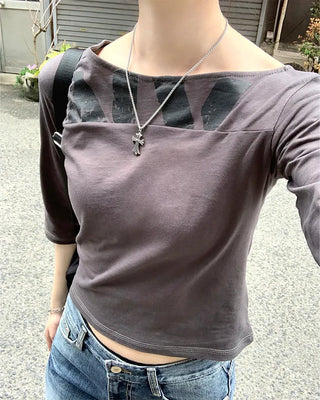 Neck print slim fit T-shirt