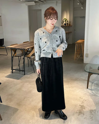 Velvet long skirt