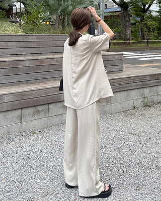 Simple jacket and slacks set
