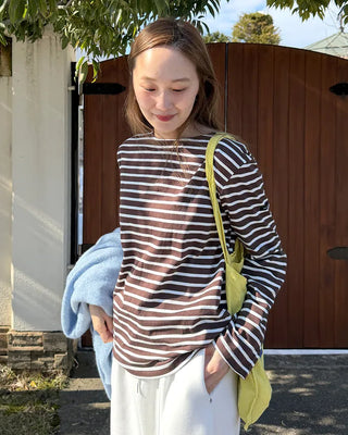 Classic striped T-shirt with label