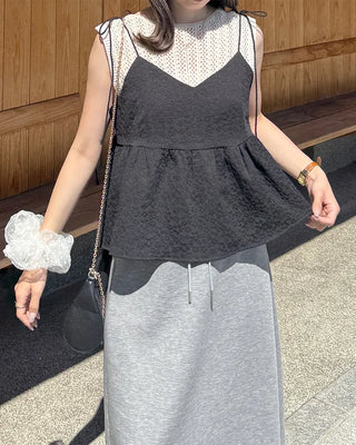 Strappy peplum blouse