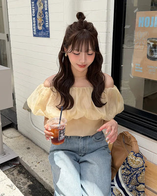 Organza Volume Off-Shoulder Blouse