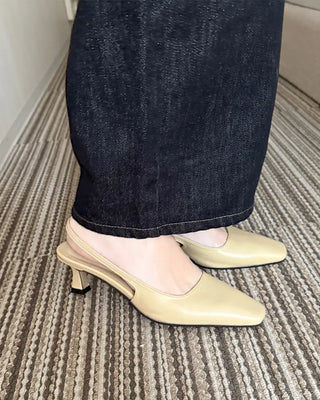 Slim Square Toe Slingback