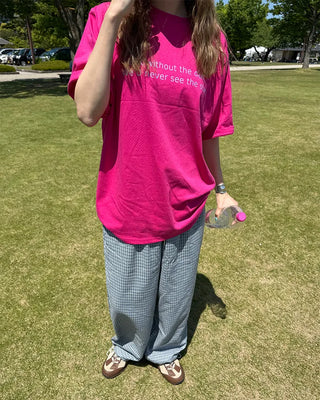 Oversized Lettering Half-Sleeve T-Shirt