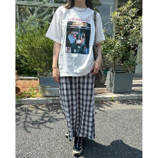 Checked Easy Long Skirt