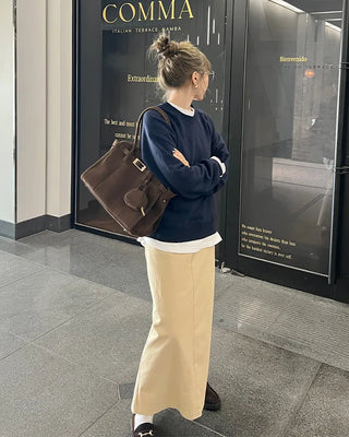 Classic cotton long skirt