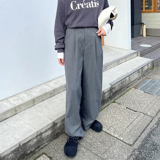 Striped wide slacks