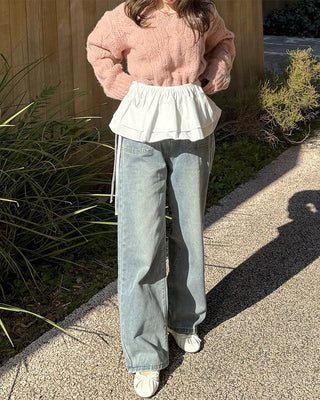 Frilled layered wrap skirt