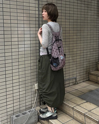 Side pocket nylon cargo skirt