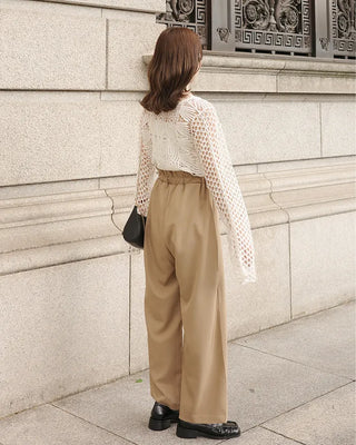 (ORIGINAL) High-waisted frill banding pants