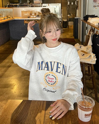 MAVEN Printed Oversized Sweatshirt