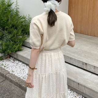 V-neck knit cardigan
