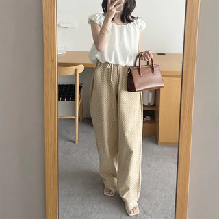 Back ribbon shirred blouse