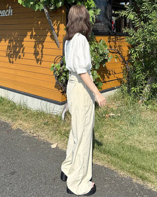 Scarf-layered pants