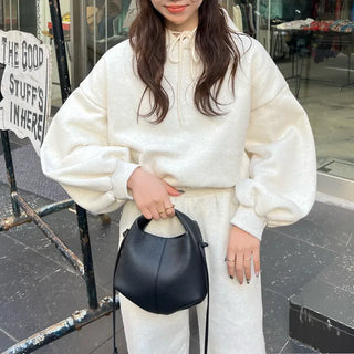 Brushed String Sweatshirt and Pants Set