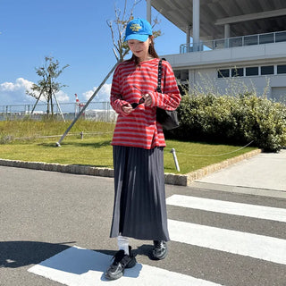 Striped long-sleeved T-shirt