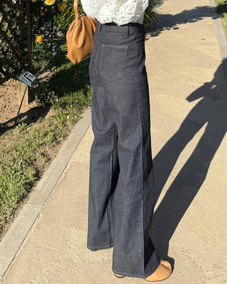 Summer pocket stitch bootcut low denim