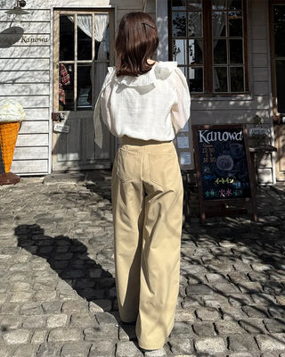Classic pleated wide slacks