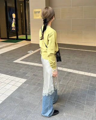 Satin lace long skirt
