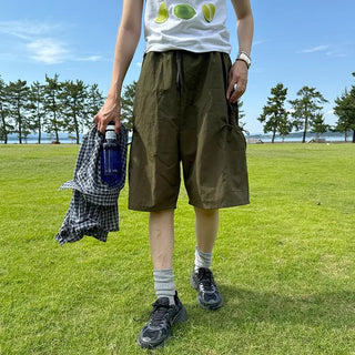 (Unisex) String Cargo Bermuda Pants