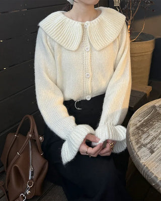 Frill collar cardigan