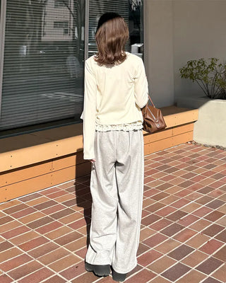 Side lace point sweatpants