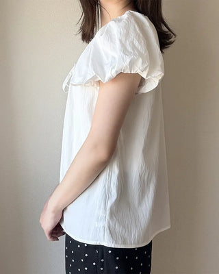Shirred puff blouse