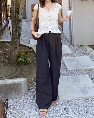Lace-point blouse