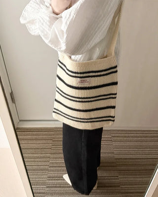 Striped knit bag
