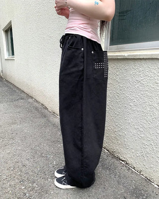 Pocket Cross Point Wide Pants