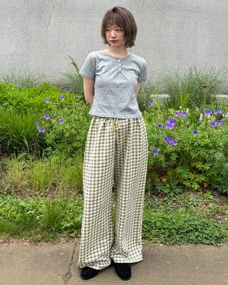 Checked Summer Easy Pants