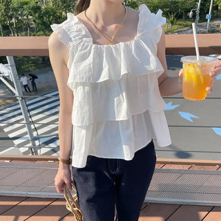 Tiered ruffle sleeveless dress