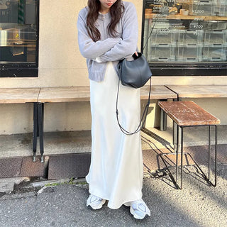 Satin Mermaid Line Long Skirt