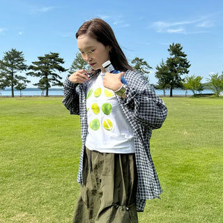 Lime print T-shirt