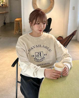 Lettering Cropped Sweatshirt