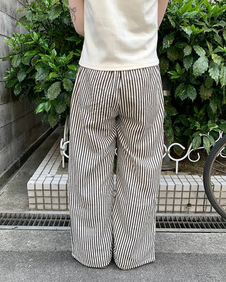 Striped elastic waist pants