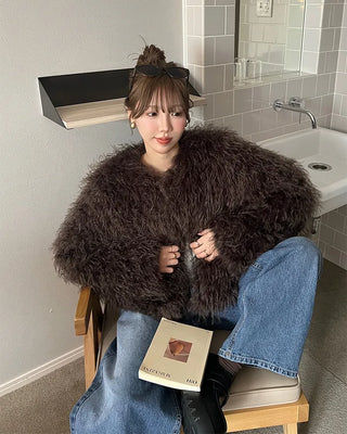 Fur short jacket