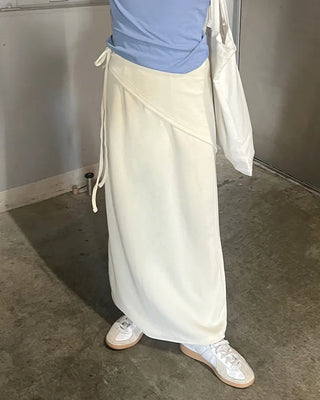 Layered wrap skirt and pants set