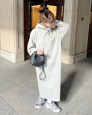 Brushed Hooded Long Dress