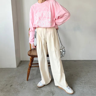 Pintuck Simple Slacks