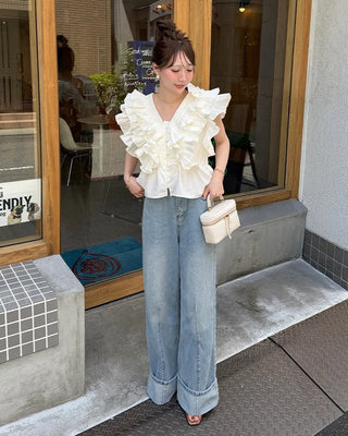 Big volume ruffle top