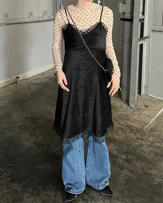 Lace layered bustier dress