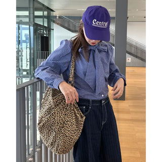 Big leopard print shoulder bag