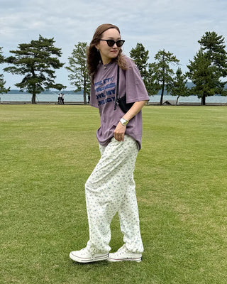 Flower Summer Waffle Easy Pants