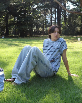 Casual striped short-sleeved T-shirt
