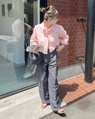 Straight-fit striped West Point slacks